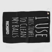 Funny Black Custom Personalized Golfer Bag Golfhandtuch (Horizontal)