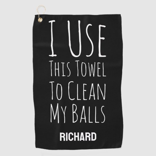 Funny Black Custom Personalized Golfer Bag Golfhandtuch (Vorderseite)