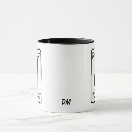 Funny Black Cut To Do List Monogram Tasse (Zentrum)