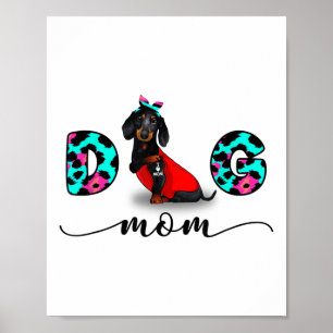 Funny Black Dackel Tattoo I Liebe You Dog Mama Le Poster