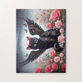 Funny Black Demon und Angel Cat Puzzle (Vertikal)