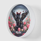Funny Black Demon und Angel Cat Uhr (Winkel)