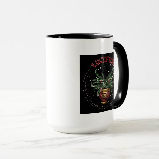 Funny Black Devil Pflanze | Lucifern Halloween Dec Tasse (VorderseiteRechts)