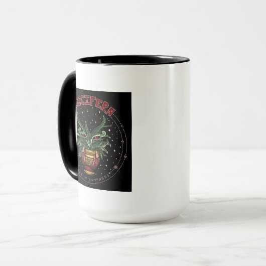 Funny Black Devil Pflanze | Lucifern Halloween Dec Tasse (Vorderseite Links)