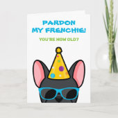 Funny Black French Bulldog Frenchie Birthday Card Karte (Vorderseite)