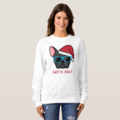 Funny Black Frenchie Santa Paws Weihnachten Sweatshirt (Vorne ganz)