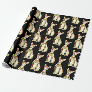 Funny Black Gangster Sphynx Cat Cartoon Pattern Geschenkpapier