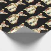 Funny Black Gangster Sphynx Cat Cartoon Pattern Geschenkpapier (Ecke)