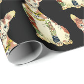 Funny Black Gangster Sphynx Cat Cartoon Pattern Geschenkpapier (Rolleneckpunkt)