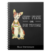 Funny Black Gangster Sphynx mit Tattoos Cat Vater Notizblock (Vorderseite)