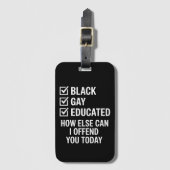 Funny Black Gay Pride unterstützt LGBTQ-Rechte Gepäckanhänger (Vorderseite Vertikal)