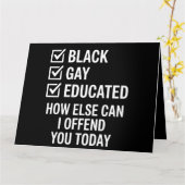 Funny Black Gay Pride unterstützt LGBTQ-Rechte Karte (Gelbe Blume)