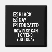 Funny Black Gay Pride unterstützt LGBTQ-Rechte Magnet (Vorne)