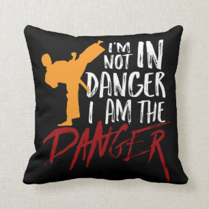 Funny Black Gelt Fighter Martial Arts Spaß Kissen