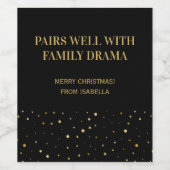 Funny Black Gold verbindet sich gut mit Weihnachte Weinetikett (Einzelnes Label)