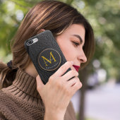 Funny Black Golden Luxury Script Monogram Initial Case-Mate iPhone Hülle