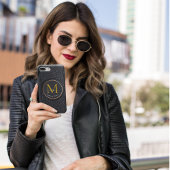 Funny Black Golden Luxury Script Monogram Initial Case-Mate iPhone Hülle