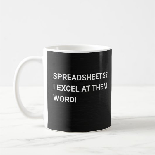 Funny Black Gradient Spreadsheet Coffee Tasse (Links)