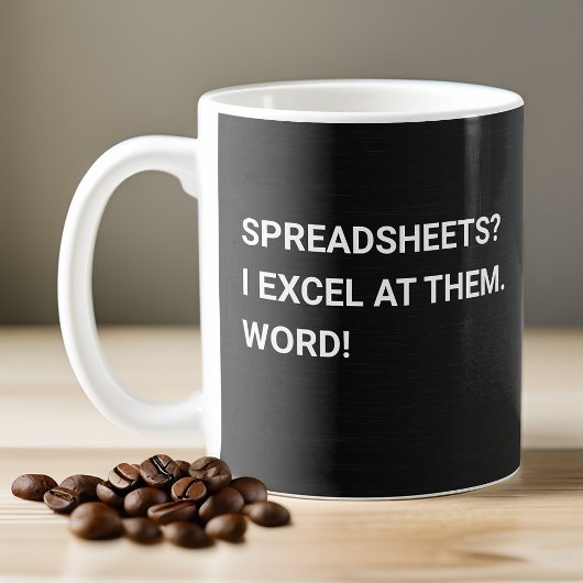 Funny Black Gradient Spreadsheet Coffee Tasse