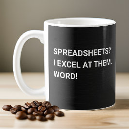 Funny Black Gradient Spreadsheet Coffee Tasse