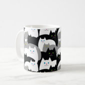 Funny Black Gray and White Kitty Cat Pattern Kaffeetasse (Vorderseite Links)