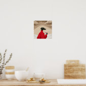 Funny Black Greyhound in Red Sweater Coffee Art Poster (Küche)