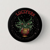 Funny Black Halloween 2022 Pflanze Demon Lucifern Button (Vorderseite)