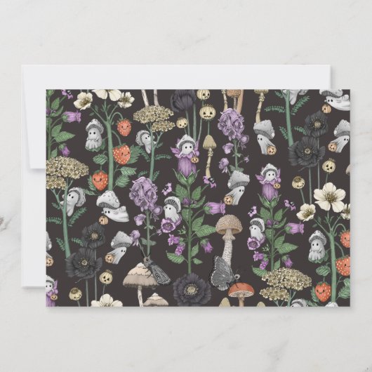 Funny Black Halloween Ghosts Twins Baby Dusche Einladung (Rückseite)