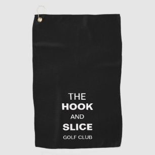 Funny Black Hook und Slice Golfhandtuch