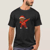 Funny Black Kid Dabbing Frohe Weihnachten Weihnach T-Shirt (Vorderseite)