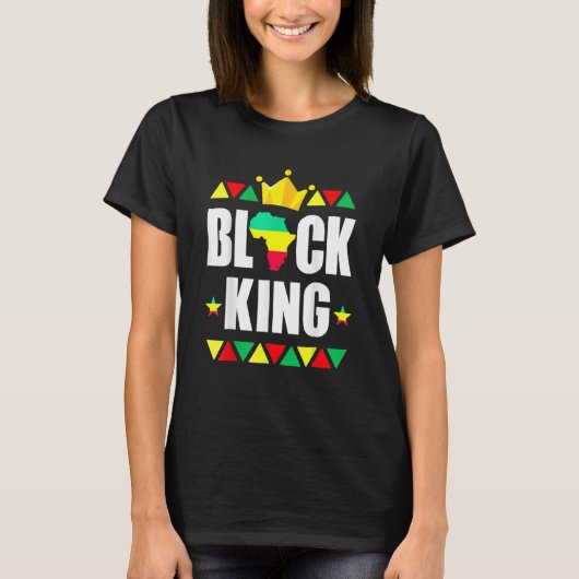 Funny Black King Black Power Black History Month T-Shirt (Vorderseite)