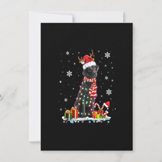 Funny Black Lab Dog Weihnachtsfest T-Shirt Reindee Einladung (Vorderseite)