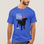 Funny Black Lab Hund benutzerdefinierten Alter und T-Shirt (Vorderseite)