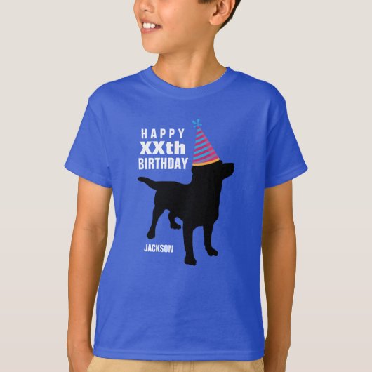 Funny Black Lab Hund benutzerdefinierten Alter und T-Shirt (Vorderseite)