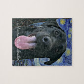 Funny Black Lab Hund Foto und Name Personalisiert Puzzle (Horizontal)
