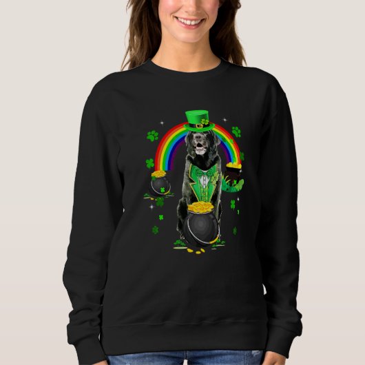 Funny Black Lab Leprechaun Kleeblatt St Patrick s Sweatshirt (Vorderseite)