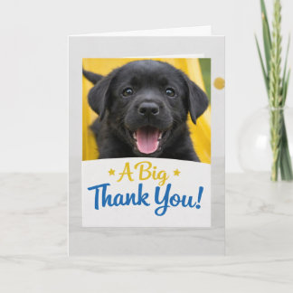 Funny Black Lab Puppy Thank You Card Adorable Dog Dankeskarte