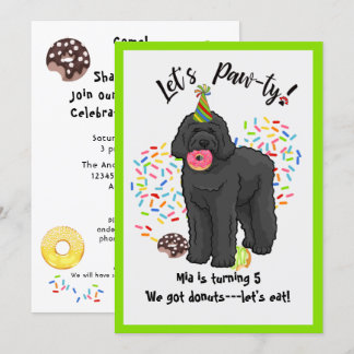 Funny Black Labradoodle Geburtstagsparty Einladung