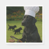 Funny Black Labrador BBQ ChefSummer Dinner Serviette (Vorderseite)
