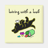 Funny Black Labrador Cartoon Illustration Magnet (Vorne)
