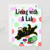 Funny Black Labrador Cartoon Illustration Postkarte (Vorne/Hinten)