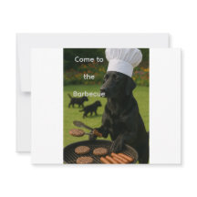 Funny black Labrador grill chef