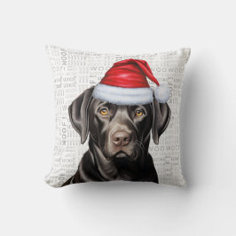Funny Black Labrador Hund Wasserfarbe Weihnachten Kissen
