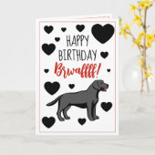 Funny Black Labrador Retriever Birthday Karte (Gelbe Blume)