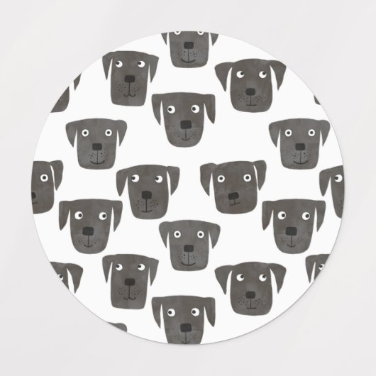 Funny Black Labrador Retriever Dog Etiketten (Design 1)