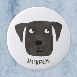 Funny Black Labrador Retriever Dog Individuelle Na Button<br><div class="desc">Ein niedliches Schwarzes Labrador Retriever Hund Aquarellmalerei,  um Sie zum Lächeln zu bringen. Anpassen durch Ändern oder Entfernen des Namens.</div>