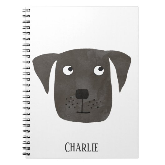 Funny Black Labrador Retriever Dog Personalisiert Notizblock (Vorderseite)