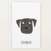 Funny Black Labrador Retriever Dog Personalisiert Planer (Vorderseite)