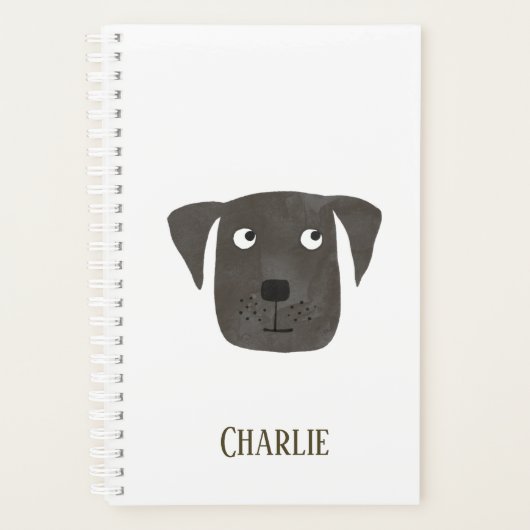 Funny Black Labrador Retriever Dog Personalisiert Planer (Vorderseite)