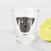 Funny Black Labrador Retriever Dog Personalisiert Schnapsglas (Vorderseite)